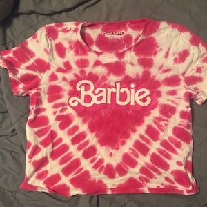 Hot Topic Barbie Pink and White Tie-Dye Tee